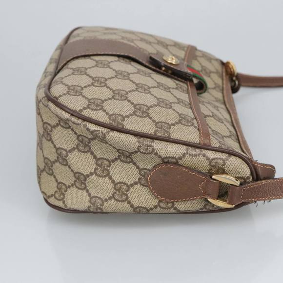 GUCCI GG Supreme Web Sherry Line Shoulder Bag PVC Beige 89 02 032 Auth 97594 - Picture 3 of 16
